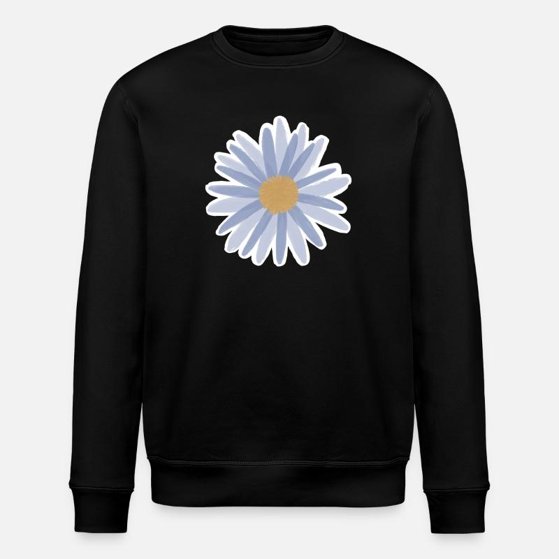 Blue Daisy Bloom Tee - Stanley/Stella ROLLER Unisex Organic Sweatshirt - black
