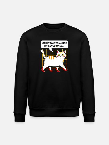 High-Heel Cat: Cheeky and Charming - Stanley/Stella ROLLER Unisex Organic Sweatshirt - black