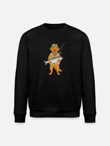 Jagdfischer Hund Outdoor-Design - Stanley/Stella Unisex Bio-Sweatshirt ROLLER - Schwarz