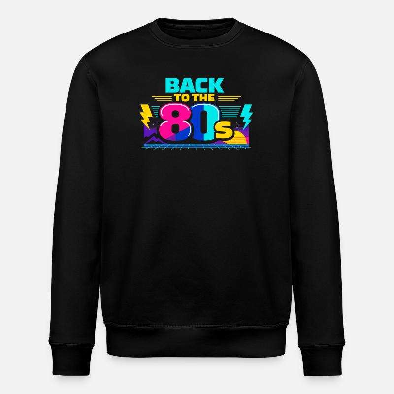 Zurück in die 80er Neon - Stanley/Stella Unisex Bio-Sweatshirt ROLLER - Schwarz