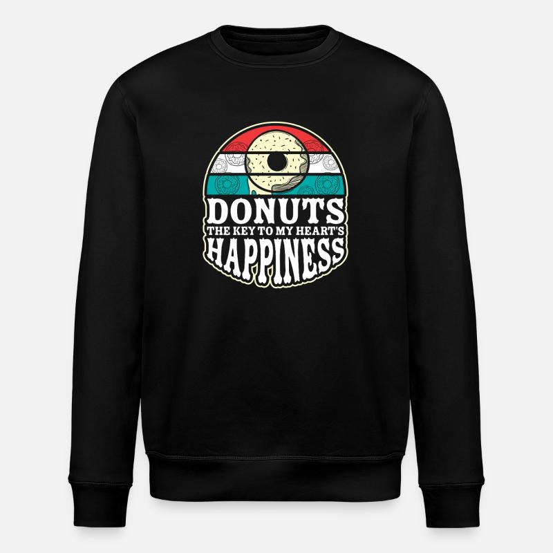 Donut fast food - Stanley/Stella ROLLER Unisex Organic Sweatshirt - black