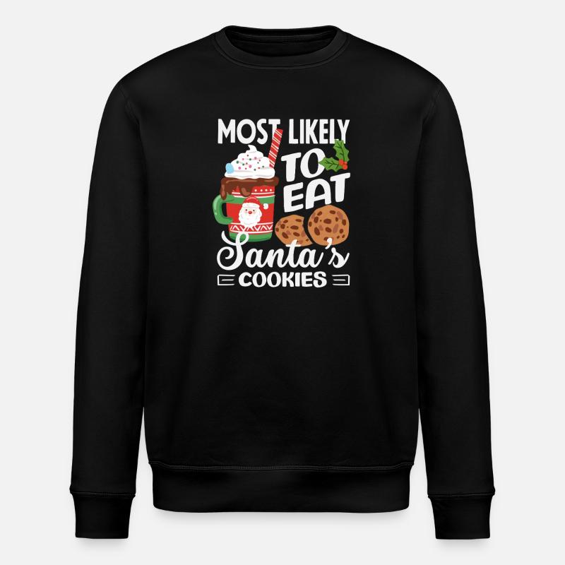 Sandsynligvis julemandsmåkager, der spiser jul - Stanley/Stella økologisk unisex-sweatshirt ROLLER - sort