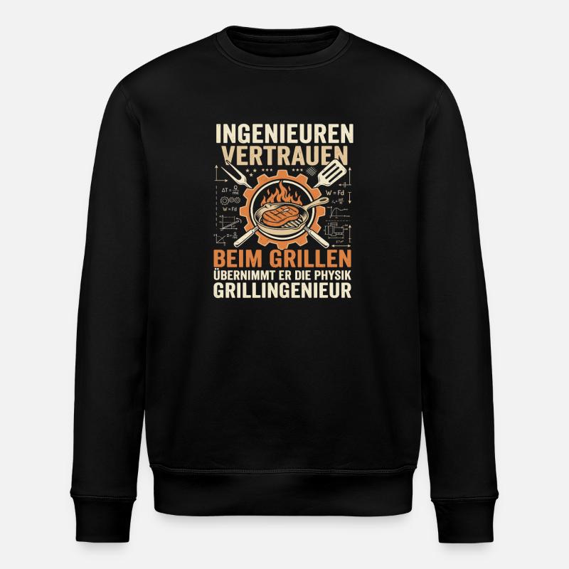 Grillingenieur: Physik am Feuer - Stanley/Stella Unisex Bio-Sweatshirt ROLLER - Schwarz