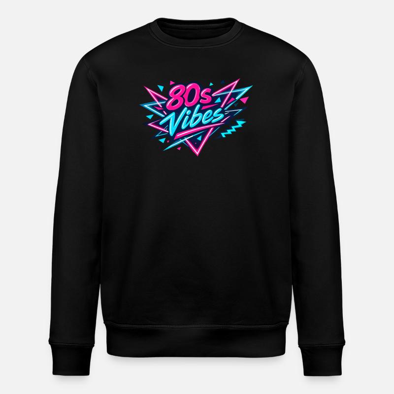 80s Vibes Neon Retro - Stanley/Stella ROLLER Unisex Organic Sweatshirt - black