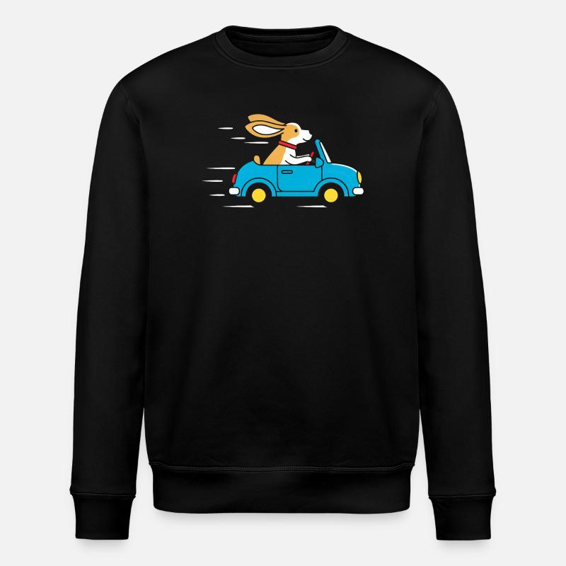 Lapin dans une cabriolet : Bonne conduite - Sweat bio ROLLER Stanley/Stella Unisexe - noir
