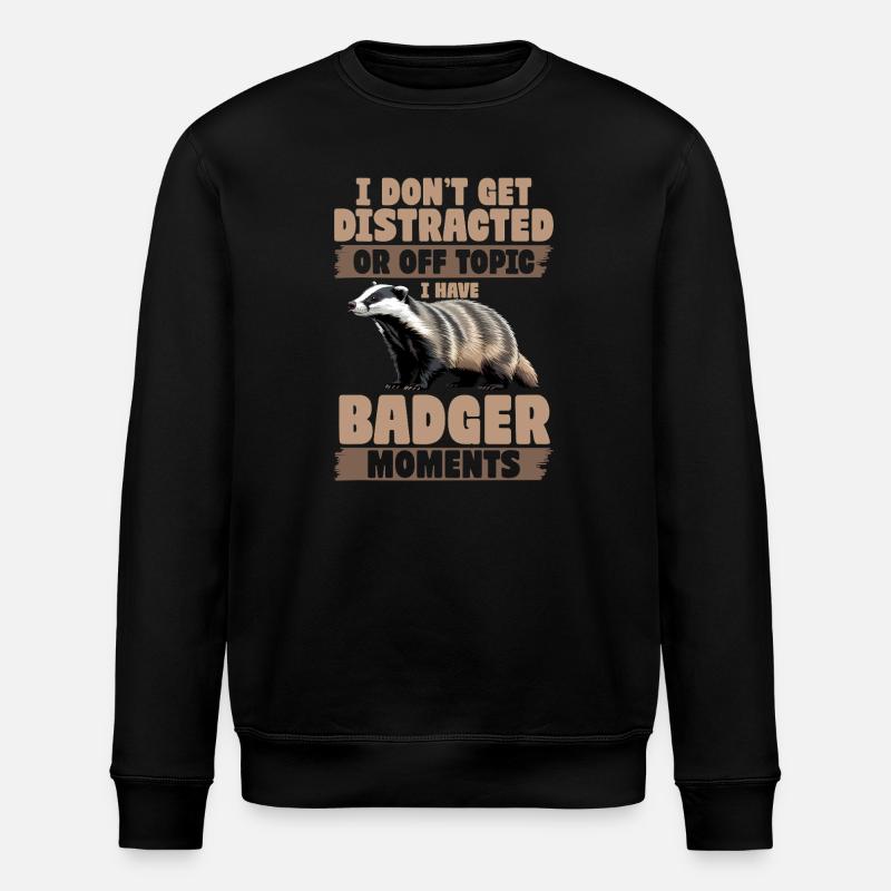 Funny Animal Badger - Stanley/Stella Unisex Bio-Sweatshirt ROLLER - Schwarz