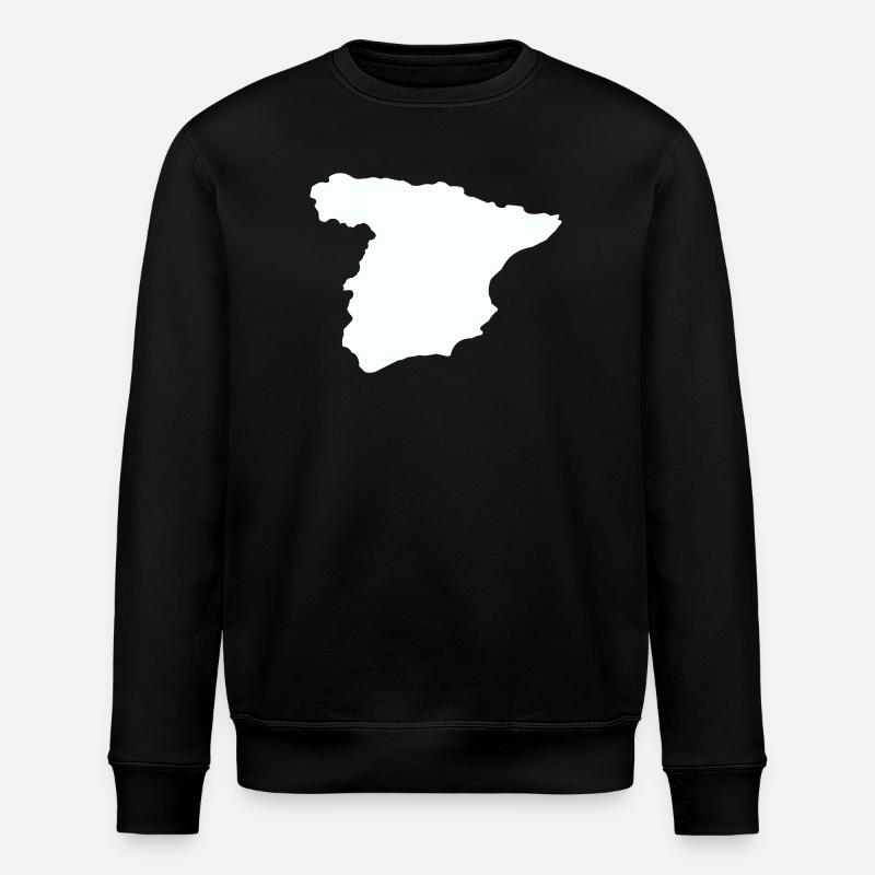 Spanienkarten Silhouettedesign - Stanley/Stella Unisex Bio-Sweatshirt ROLLER - Schwarz