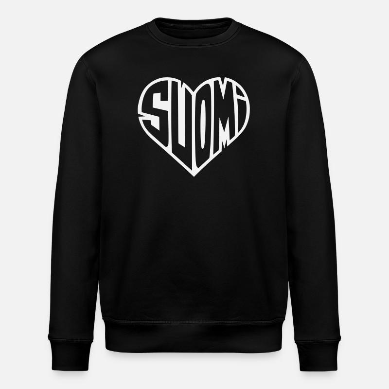 Suomi Heart Lettering - Stanley/Stella ROLLER Unisex Organic Sweatshirt - black