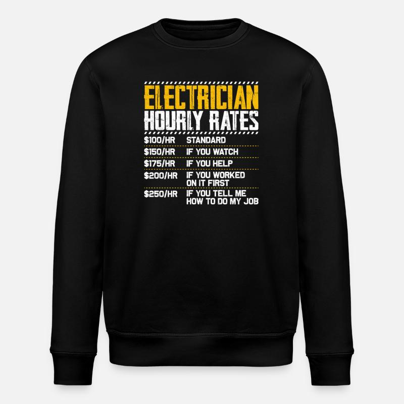 Humour horaire d’électricien - Sweat bio ROLLER Stanley/Stella Unisexe - noir