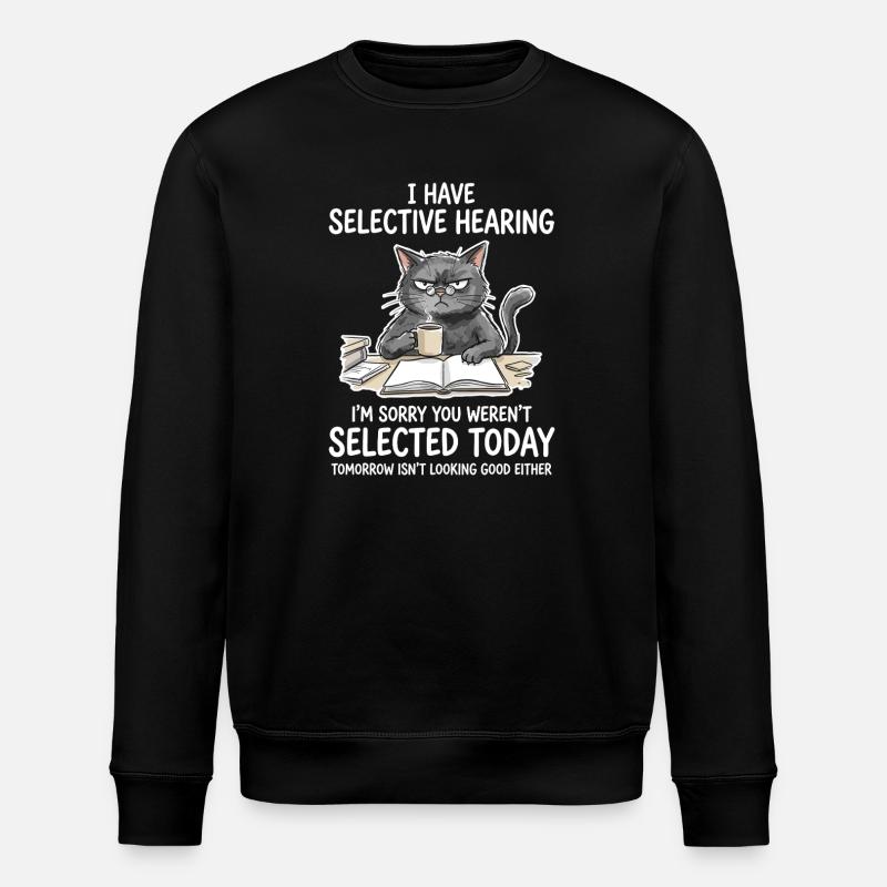 Grummelkat Learning Humor Motif - Stanley/Stella ROLLER Unisex Organic Sweatshirt - black