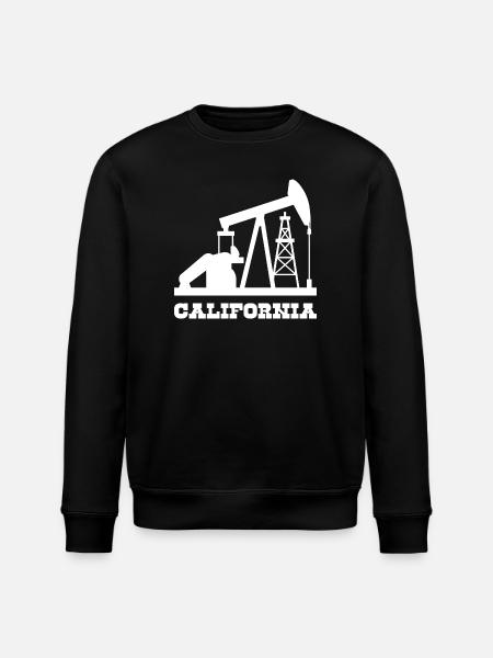 California Oilfield Pumpjack Design - Stanley/Stella ROLLER Unisex Organic Sweatshirt - black