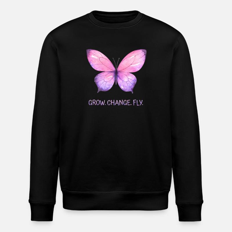 Schmetterlings-Aquarell - Stanley/Stella Unisex Bio-Sweatshirt ROLLER - Schwarz
