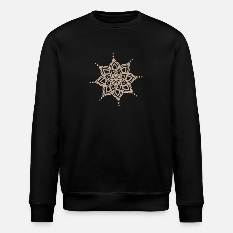 Beige Mandala-Stern-Design - Stanley/Stella Unisex Bio-Sweatshirt ROLLER - Schwarz