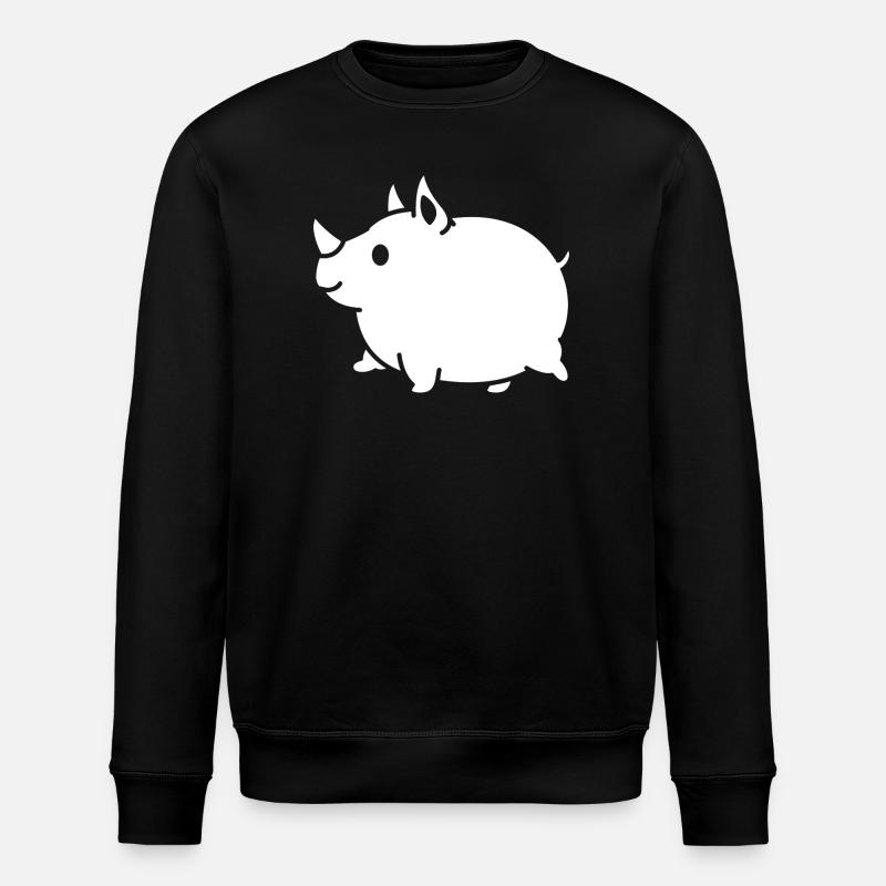 Nashorn süß Cartoon Silhouette - Stanley/Stella Unisex Bio-Sweatshirt ROLLER - Schwarz