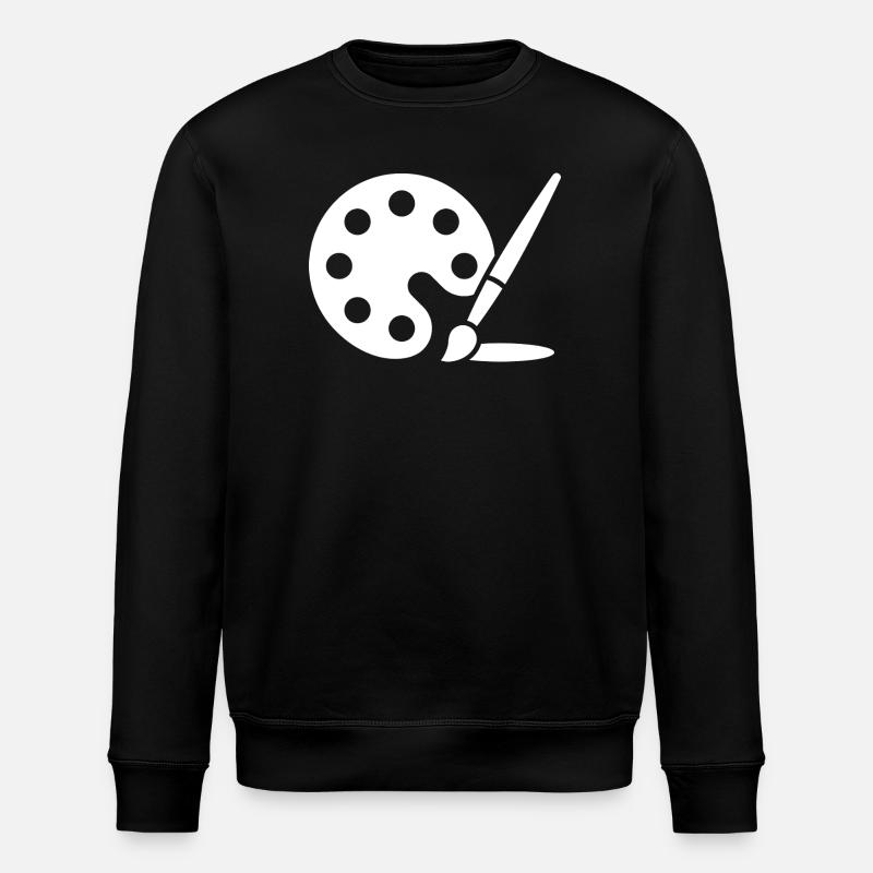 Malerei, Farbpalette, Pinsel, Kunst Symbol - Stanley/Stella Unisex Bio-Sweatshirt ROLLER - Schwarz