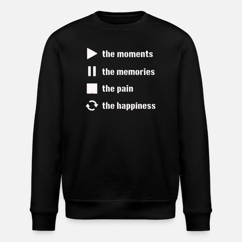 Mindfulness, Moments, Memories, Happiness - Stanley/Stella ROLLER Unisex Organic Sweatshirt - black
