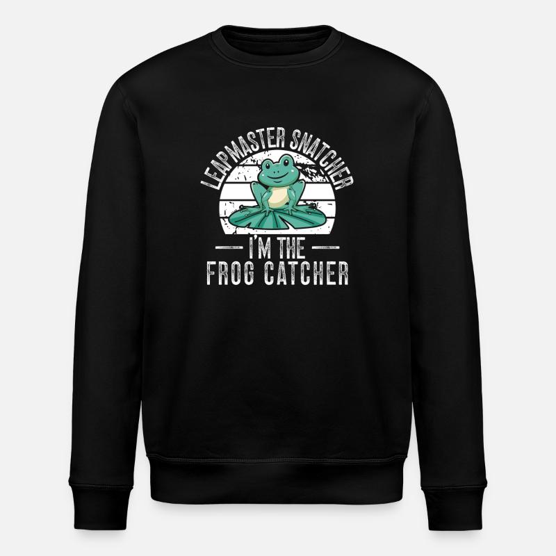 Frog Catcher Leapmaster Snatcher Frog - Stanley/Stella ROLLER Unisex Organic Sweatshirt - black