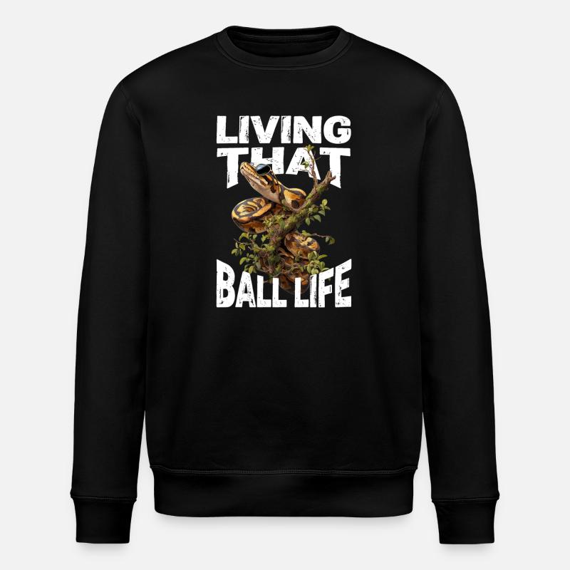 Königspython Schlangen Liebhaber Terrarium Python - Stanley/Stella Unisex Bio-Sweatshirt ROLLER - Schwarz