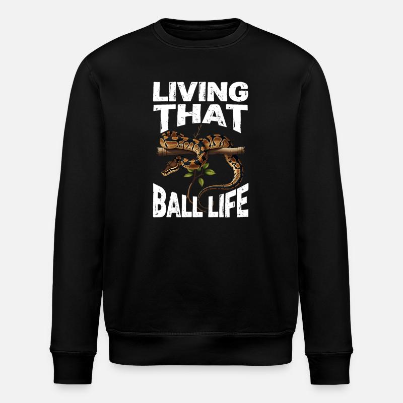 Königspython Schlangen Liebhaber Terrarium Python - Stanley/Stella Unisex Bio-Sweatshirt ROLLER - Schwarz