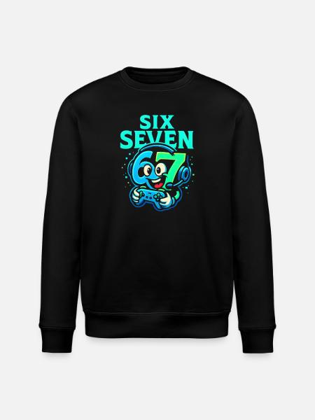 Six Seven Gamer Maskot Italiensk Brainrot Gaming - Stanley/Stella økologisk unisex-sweatshirt ROLLER - sort