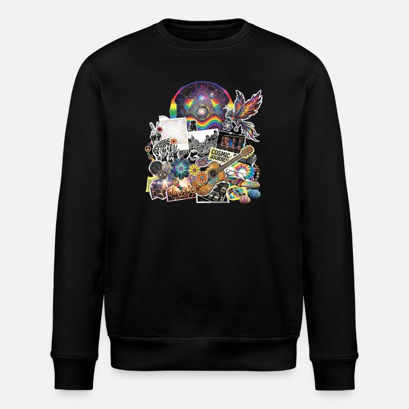 Psychedelic Rock Cosmic Space - Stanley/Stella Unisex Bio-Sweatshirt ROLLER - Schwarz