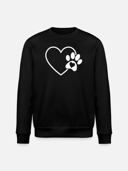 Herzpfote Liebe - Stanley/Stella Unisex Bio-Sweatshirt ROLLER - Schwarz