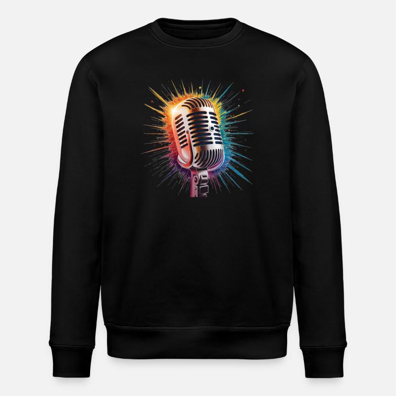 Estampe d’art sur microphone - Sweat bio ROLLER Stanley/Stella Unisexe - noir