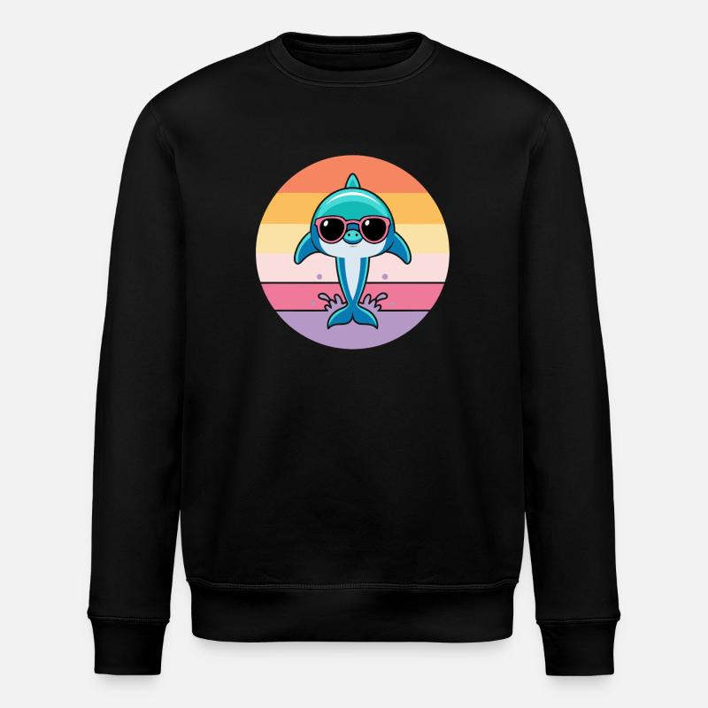 Pastelldelfin-Sonnenbrille - Stanley/Stella Unisex Bio-Sweatshirt ROLLER - Schwarz