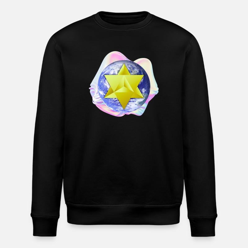 Surreal Merkaba Earth - Stanley/Stella ROLLER Unisex Organic Sweatshirt - black