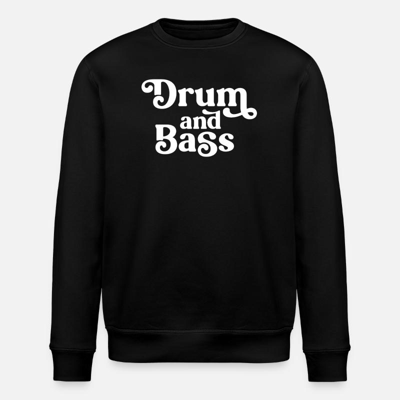 Drum and Bass Retro Glyphs - Stanley/Stella ROLLER Unisex Organic Sweatshirt - black