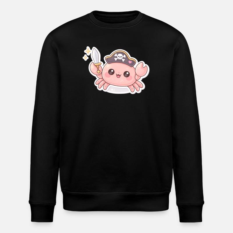 Crabe pirate avec épée - Sweat bio ROLLER Stanley/Stella Unisexe - noir
