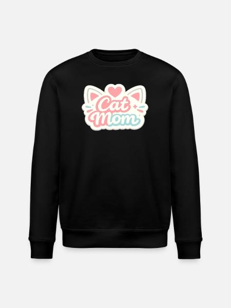 Motif pastel de maman chat - Sweat bio ROLLER Stanley/Stella Unisexe - noir