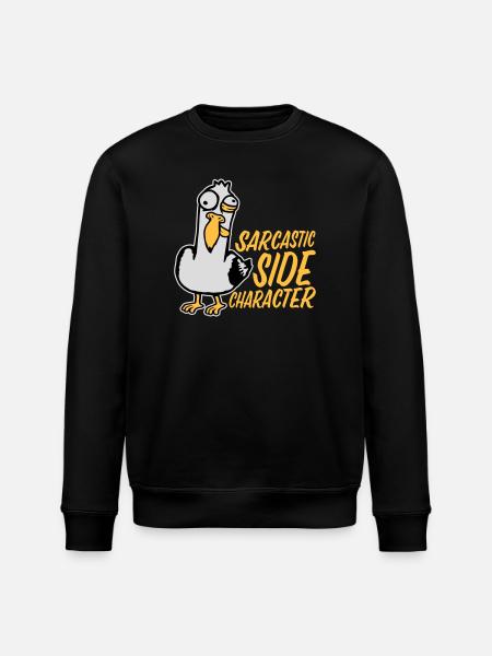 Crazy Seagull Sarcastic Side Character Funny - Stanley/Stella ROLLER Unisex Organic Sweatshirt - black