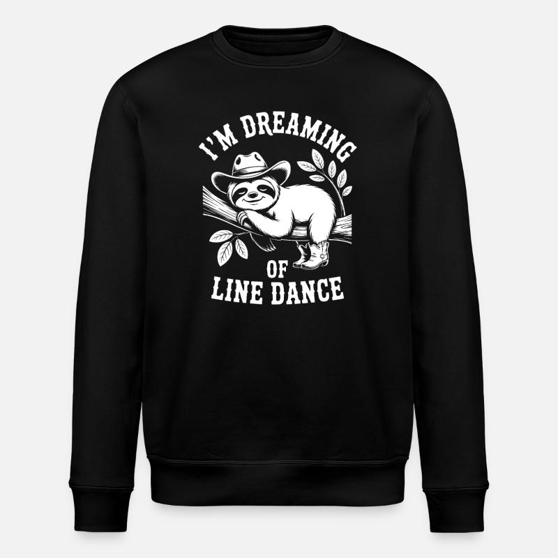 Sloth dreams of line dancing - Stanley/Stella ROLLER Unisex Organic Sweatshirt - black