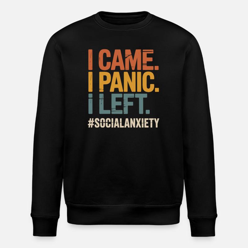 Introverted Problem Funny Social Freak - Stanley/Stella ROLLER Unisex Organic Sweatshirt - black