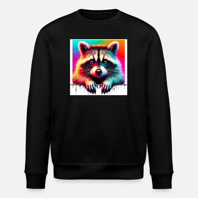 Raccoon - Stanley/Stella ROLLER Unisex Organic Sweatshirt - black