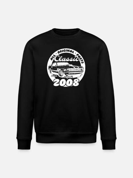 18th Birthday - Classic Musclecar 04/2008 - Stanley/Stella ROLLER Unisex Organic Sweatshirt - black