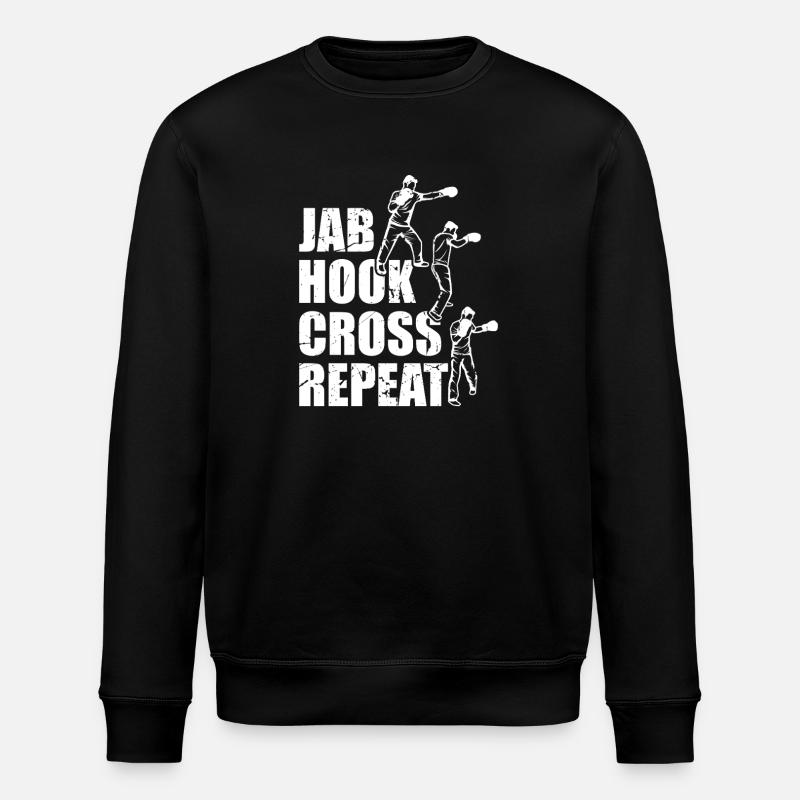 Jab Hook Cross Repeat - Stanley/Stella Unisex Bio-Sweatshirt ROLLER - Schwarz
