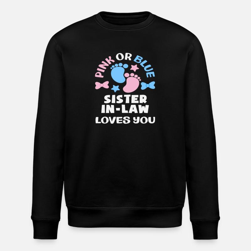 Pink Oder Blau Stiefschwester Gender Reveal - Stanley/Stella Unisex Bio-Sweatshirt ROLLER - Schwarz