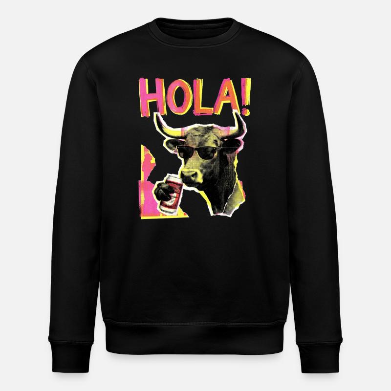 Hallo Kuh Bier Rindvieh - Stanley/Stella Unisex Bio-Sweatshirt ROLLER - Schwarz