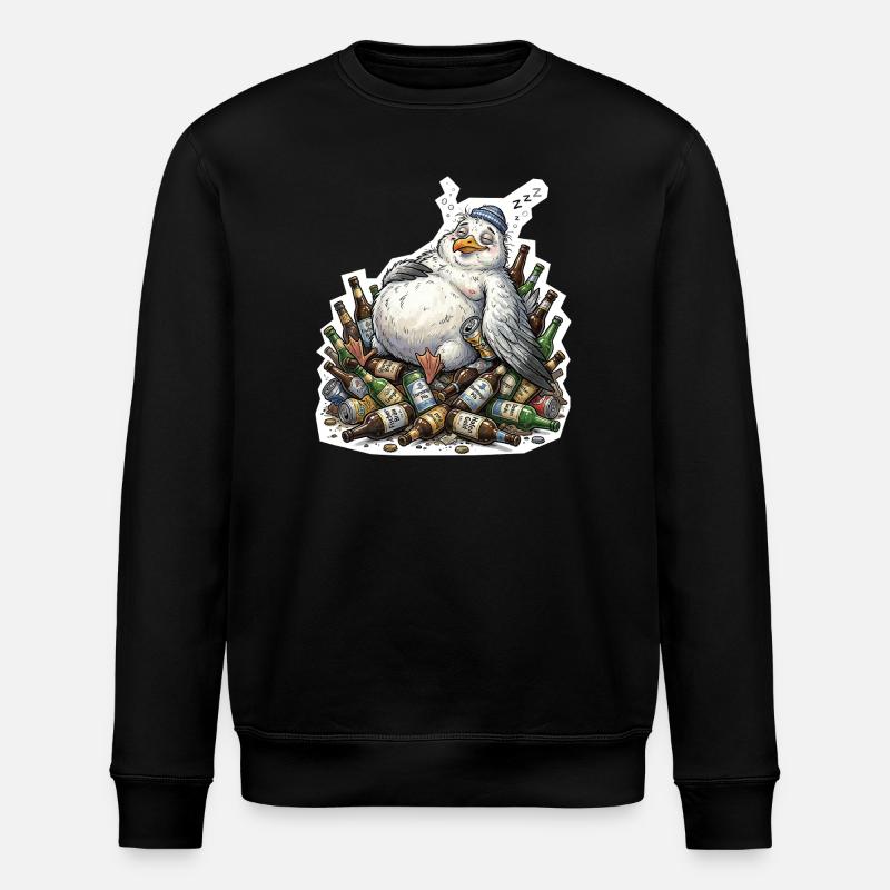 Drunk Seagull Beer - Stanley/Stella ROLLER Unisex Organic Sweatshirt - black