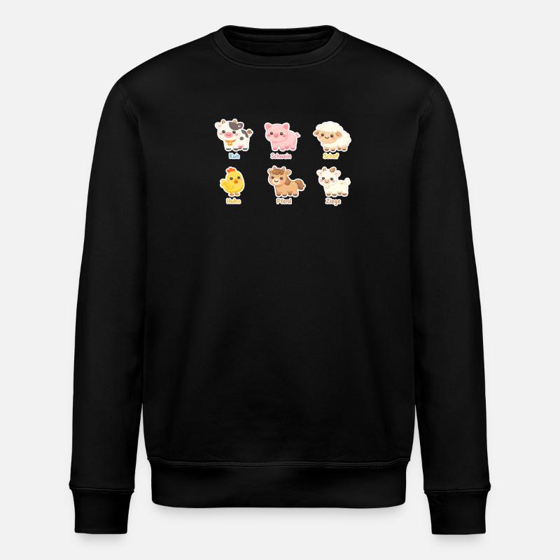 Kuschelige Tierfreunde Stickerset - Stanley/Stella Unisex Bio-Sweatshirt ROLLER - Schwarz