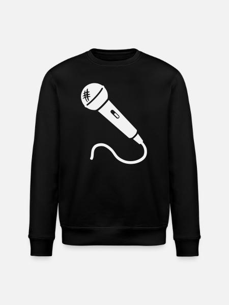 Microphone Karaoke Musician Singer Microphone Singing - Stanley/Stella ROLLER Unisex Organic Sweatshirt - black