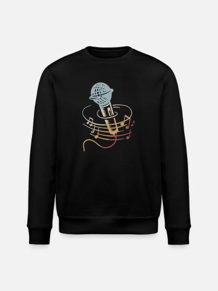 Singer Microphone Karaoke Musician Microphone Singing - Stanley/Stella ROLLER Unisex Organic Sweatshirt - black
