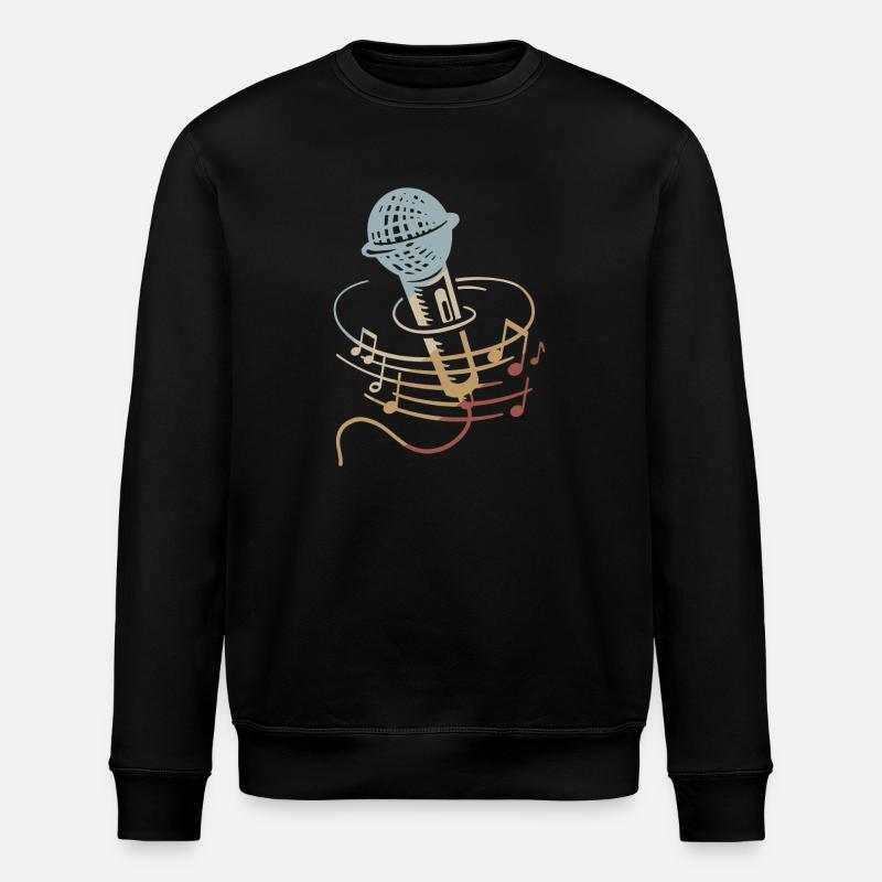 Singer Microphone Karaoke Musician Microphone Singing - Stanley/Stella ROLLER Unisex Organic Sweatshirt - black