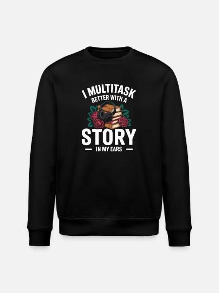 Hörbücher Multitasking Stories Bücher Nerd - Stanley/Stella Unisex Bio-Sweatshirt ROLLER - Schwarz