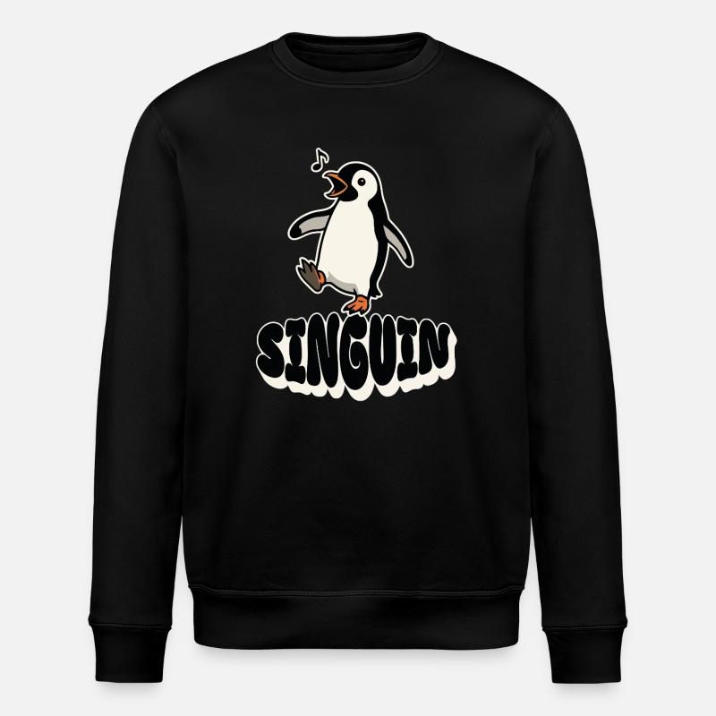 Singing Penguin - Singuin - Stanley/Stella ROLLER Unisex Organic Sweatshirt - black