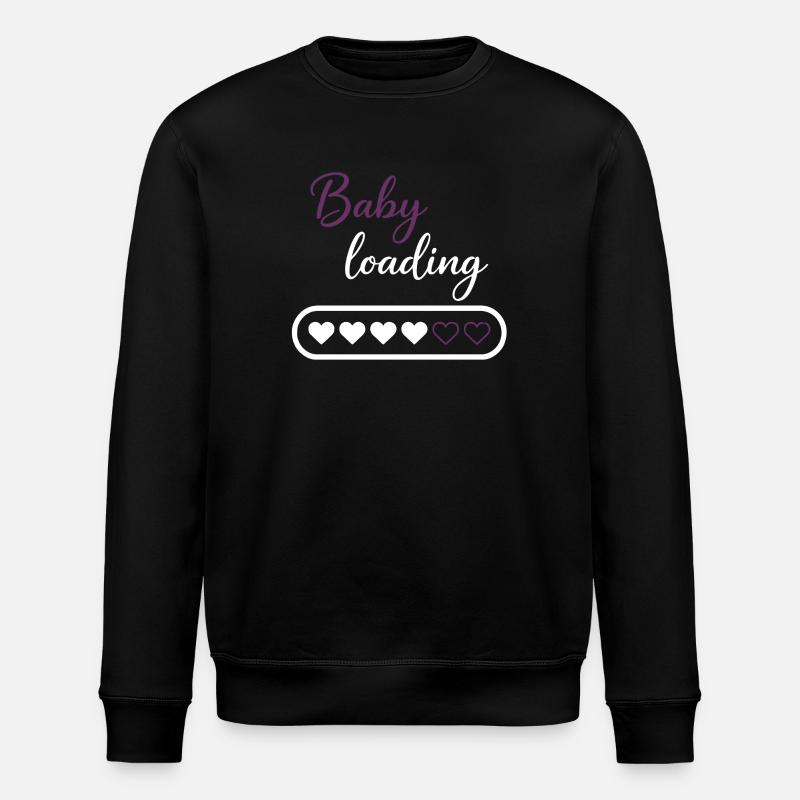 Baby Loading Heart Progress - Stanley/Stella ROLLER Unisex Organic Sweatshirt - black