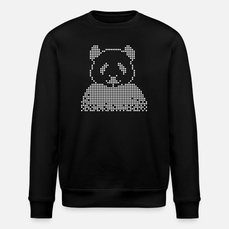 Panda Dot Art Tee - Stanley/Stella ROLLER Unisex Organic Sweatshirt - black