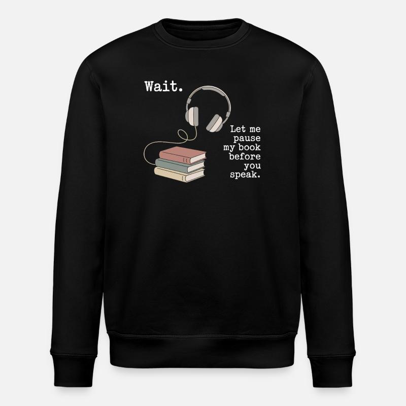 Hörbuch Kopfhörer Bücher - Stanley/Stella Unisex Bio-Sweatshirt ROLLER - Schwarz